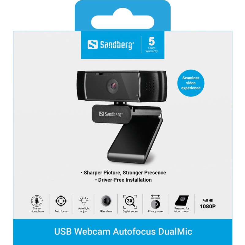 Веб-камера Sandberg Autofocus DualMic (134-38)