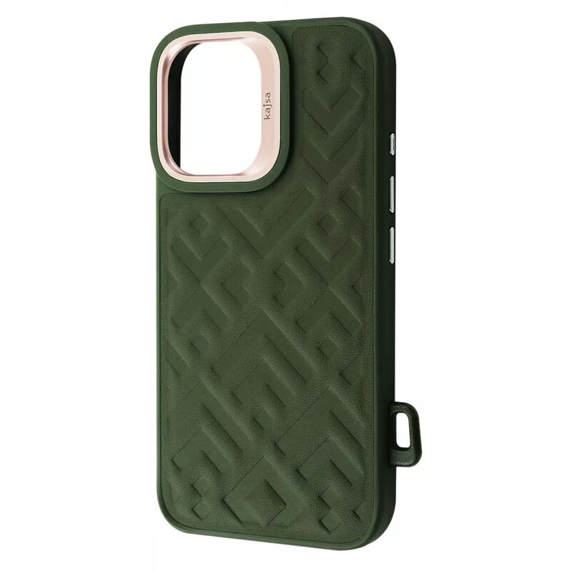 Чохол-накладка Kajsa Rhombus Collection with Magnetic Ring iPhone 16 Olive (2003000171266)