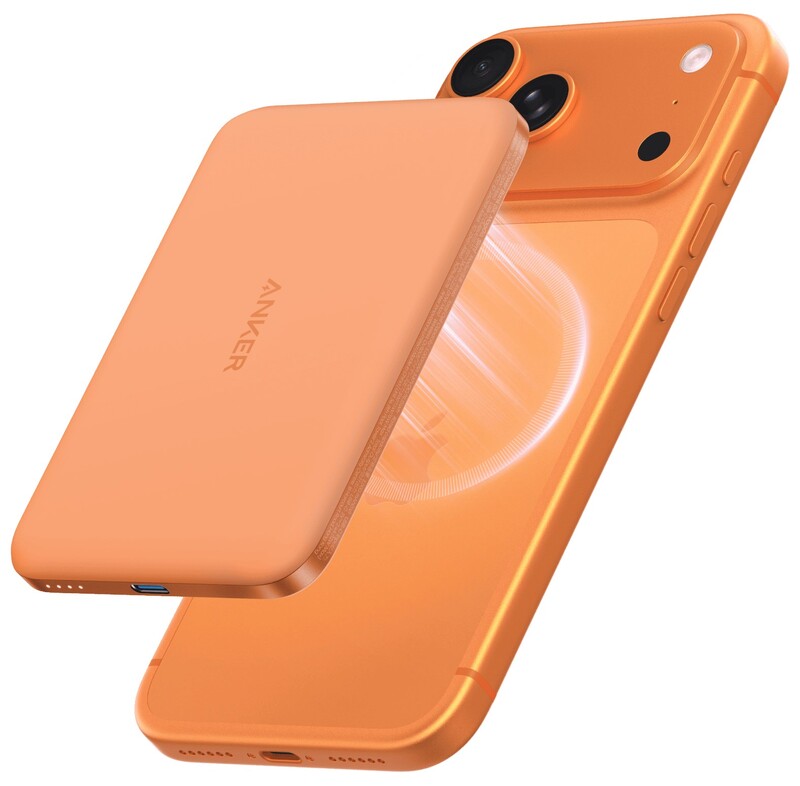 Универсальная мобильная батарея Anker Nano MagGo Slim 5000mAh 20W Orange (A1665HO1)