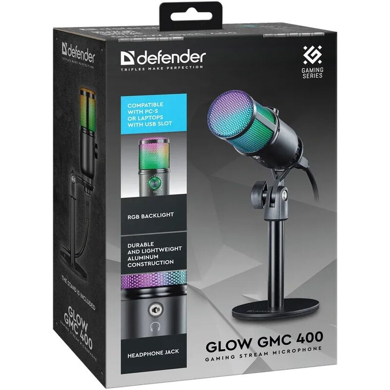 Мікрофон Defender Glow GMC 400 USB RGB Black (64640)