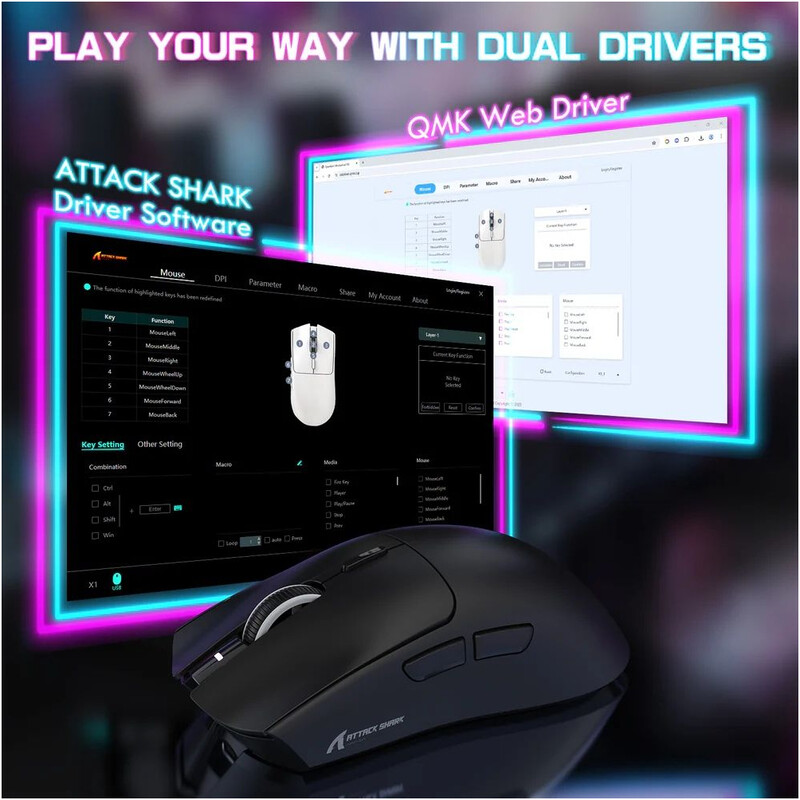 Мышь Bluetooth Attack Shark X1 Black (X1B_AS)