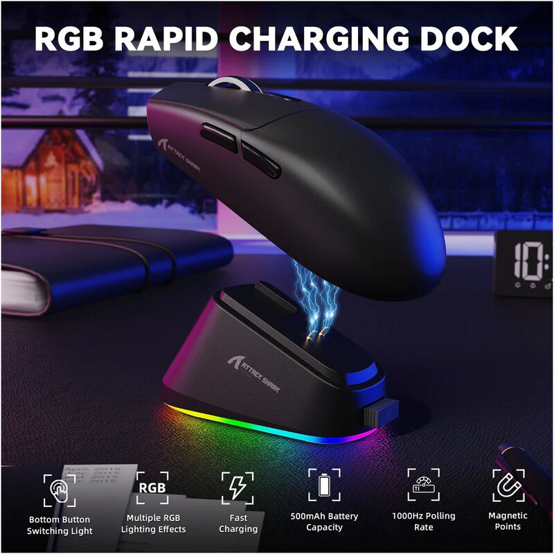 Мышь Bluetooth Attack Shark G3 PRO Black (G3PROB_AS)