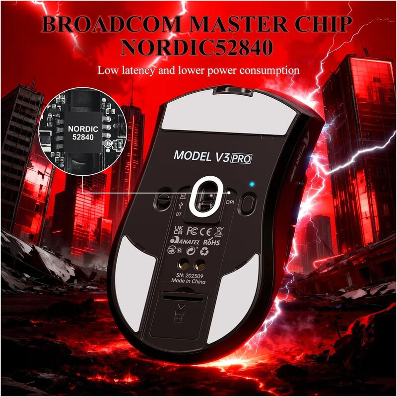 Мышь Bluetooth Attack Shark V3Pro Ultra-Light Black (V3PROB_AS)
