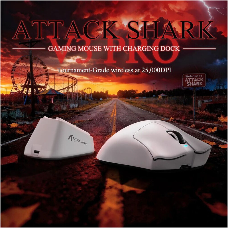Мышь Bluetooth Attack Shark V3Pro Ultra-Light White (V3PROW_AS)
