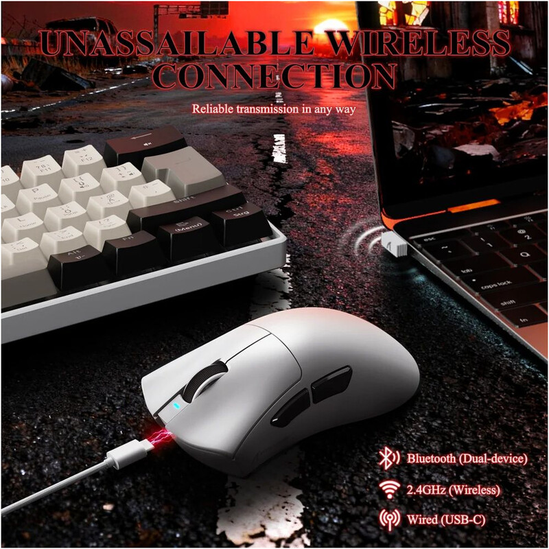 Мышь Bluetooth Attack Shark V3Pro Ultra-Light White (V3PROW_AS)