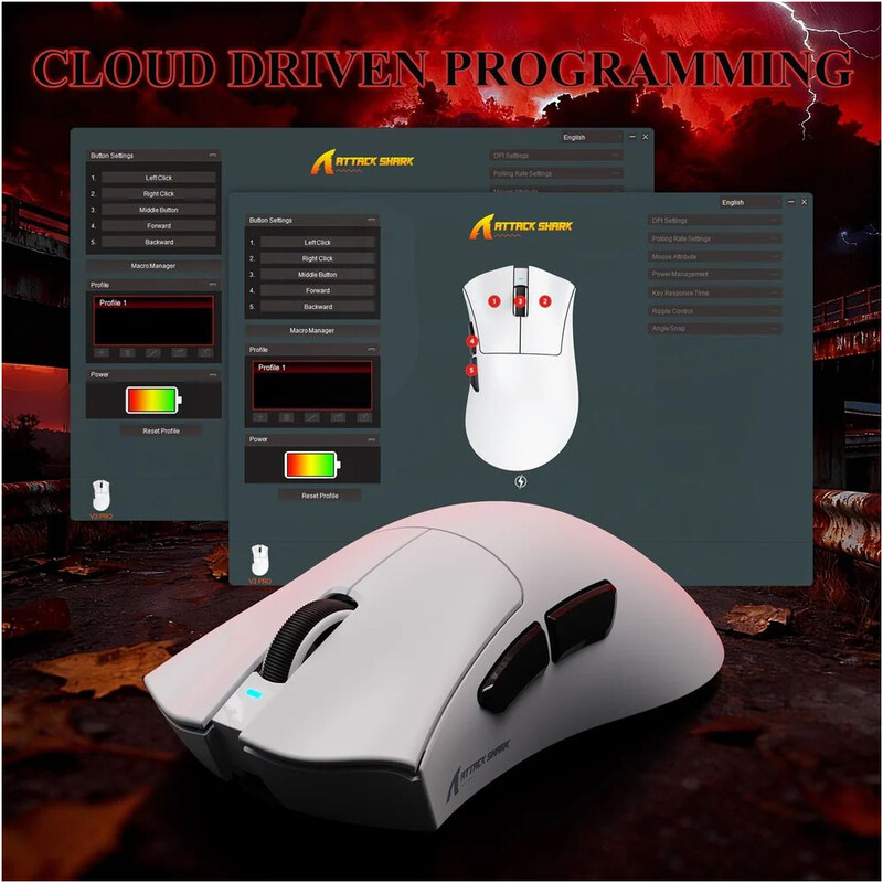 Мышь Bluetooth Attack Shark V3Pro Ultra-Light White (V3PROW_AS)