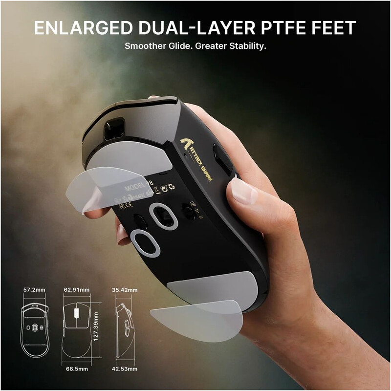 Мышь Bluetooth Attack Shark V8 Ultra-Light Black (V8B_AS)