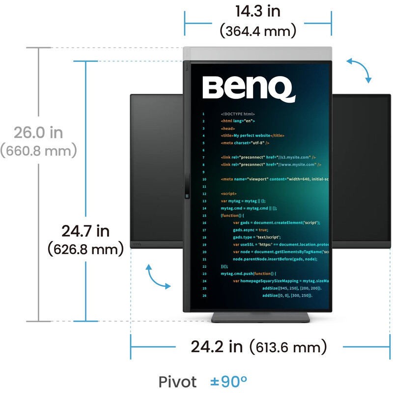 Монітор 27" BenQ RD270Q (9H.LPCLM.MBE) IPS Black 144Hz