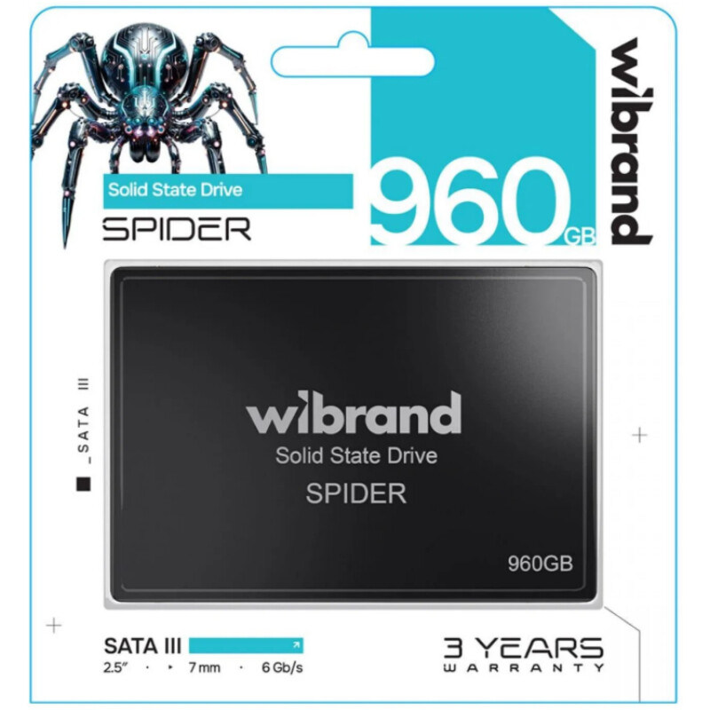 Накопичувач SSD 960GB Wibrand Spider 2.5" SATA 3D NAND TLC (WI2.5SSD/SP960GBST)