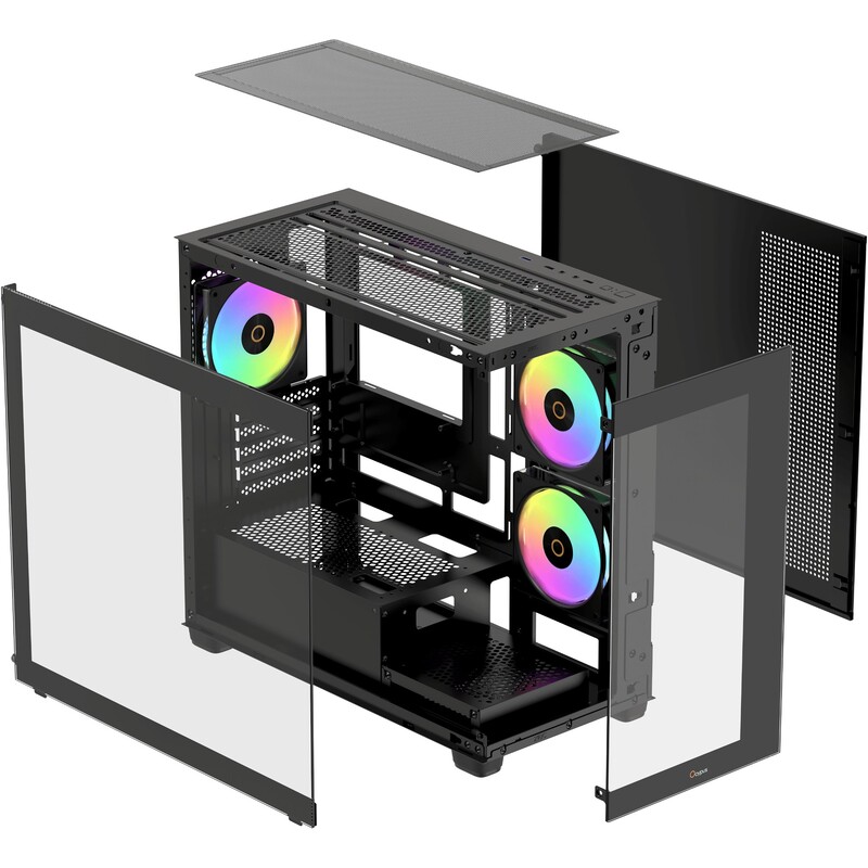 Корпус Ocypus Gamma C52 ARGB Black без БП (GAMMA-C52-BKD300XX-GL)