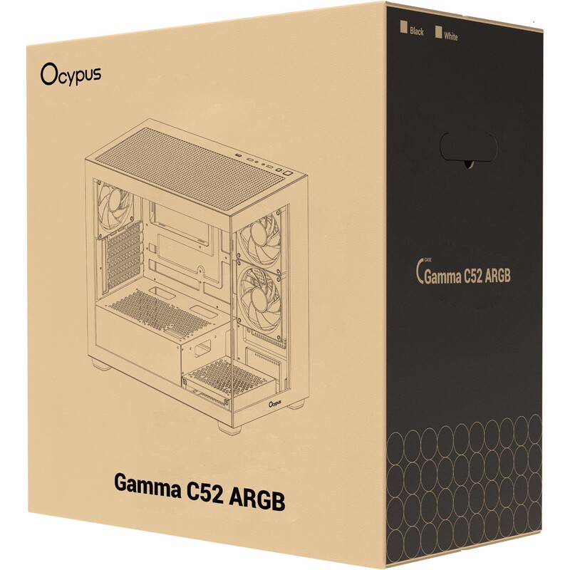 Корпус Ocypus Gamma C52 ARGB Black без БП (GAMMA-C52-BKD300XX-GL)