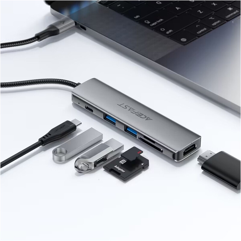 USB-хаб Acefast J18 USB Type-C 6-в-1 (6974316285939)