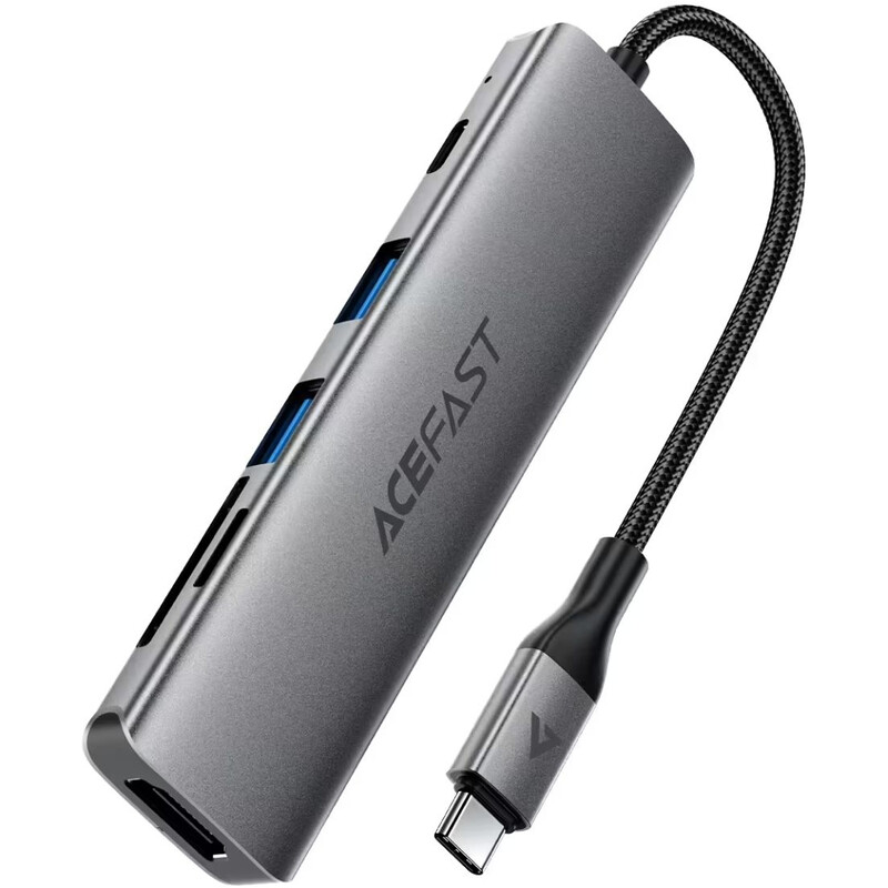 USB-хаб Acefast J18 USB Type-C 6-в-1 (6974316285939)