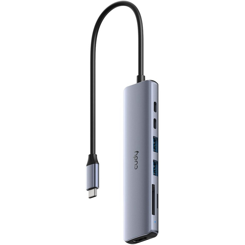 USB-хаб Cudy 7-in-1 USB Type-C - 2xUSB, 2xUSB-C, HDMI, SD, TF-card (UH407)