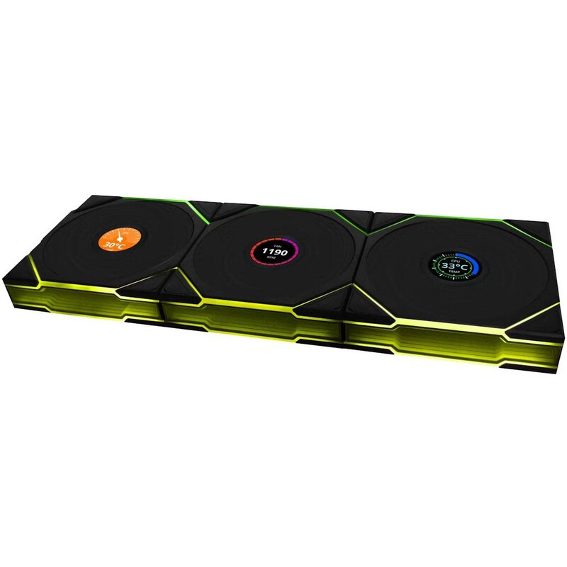 Вентилятор Lian Li UNI FAN TL Wireless LCD 120 3-Pack A-RGB Black (G99.12TLLCD1W3B.00)