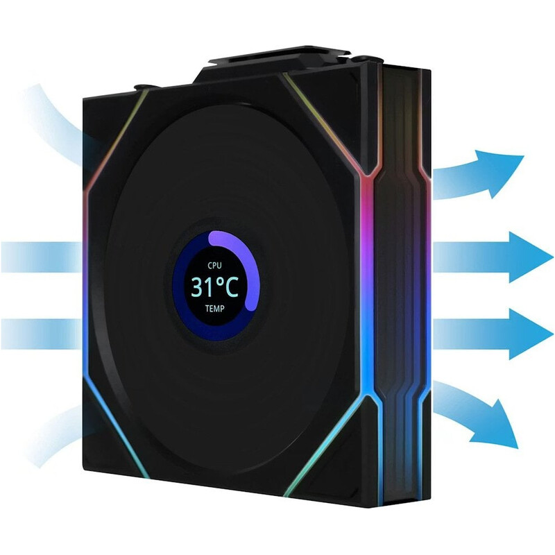 Вентилятор Lian Li UNI FAN TL Wireless LCD 120 3-Pack A-RGB Black (G99.12TLLCD1W3B.00)