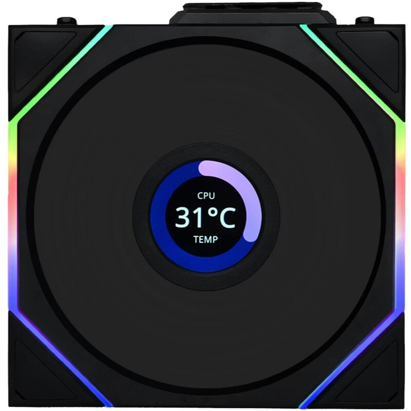 Вентилятор Lian Li UNI FAN TL Wireless LCD 120 3-Pack A-RGB Black (G99.12TLLCD1W3B.00)