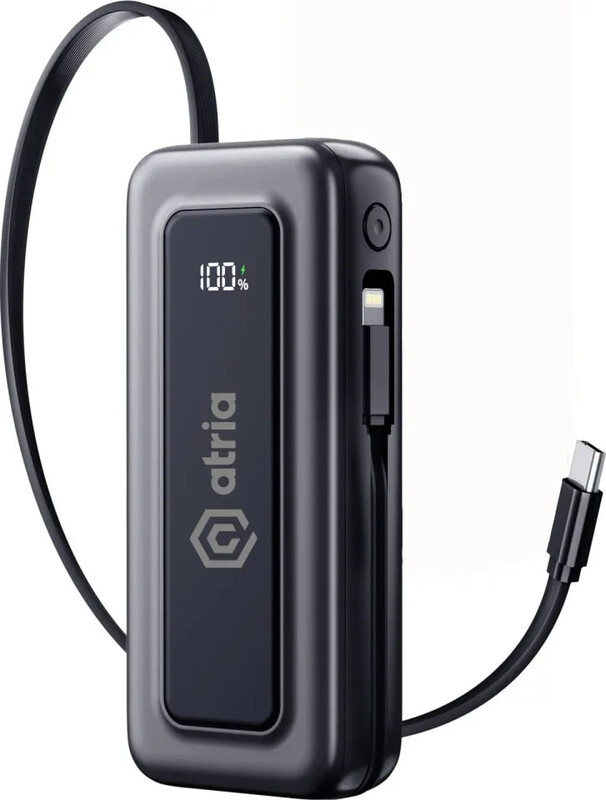 Універсальна мобільна батарея Atria 10000mAh, 35W Black (WPD-35S)