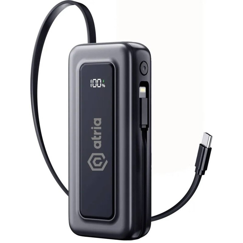 Універсальна мобільна батарея Atria 10000mAh, 35W Black (WPD-35S)
