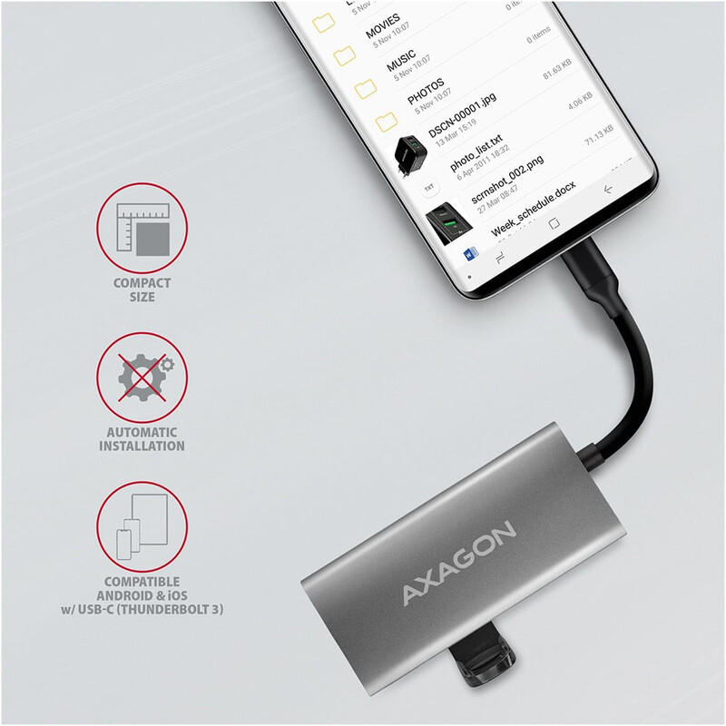USB-хаб Axagon Speedster 4 USB-C 10 Gbps Grey (HMC-4G2)