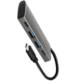 USB-хаб Axagon Speedster 4 USB-C 10 Gbps Grey (HMC-4G2)