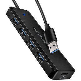 USB-хаб Axagon Travel hub 4-в-1 Black (HUE-C1A)