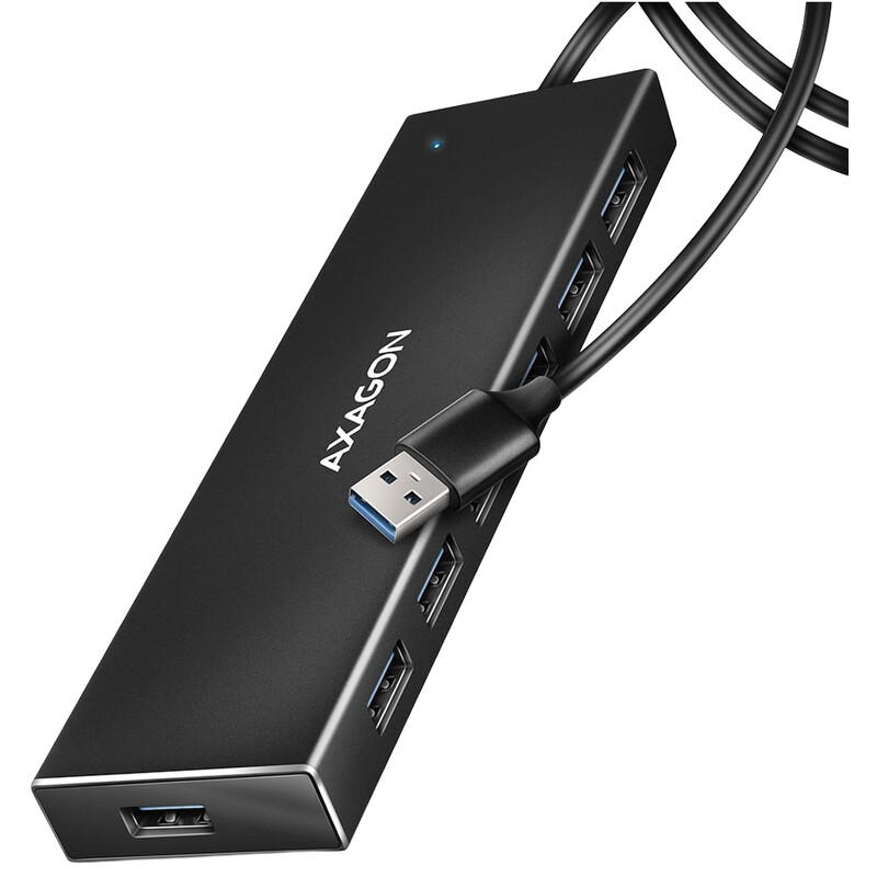 USB-хаб Axagon Flat hub SuperSpeed USB Black (HUE-F7A)