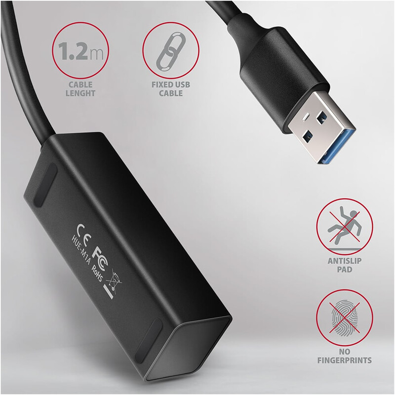USB-хаб Axagon Mini hub SuperSpeed USB 1.2 м Black (HUE-M1AL)