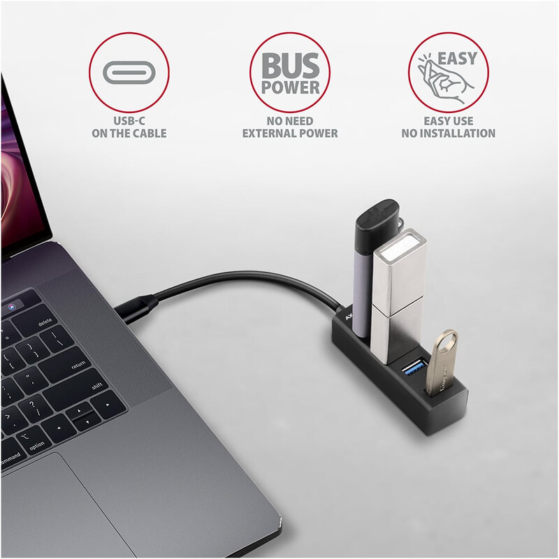 USB-хаб Axagon Mini hub SuperSpeed USB-C Black (HUE-M1C)