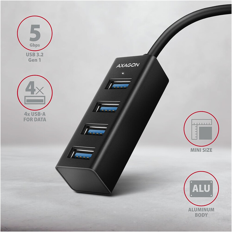 USB-хаб Axagon Mini hub SuperSpeed USB-C Black (HUE-M1C)