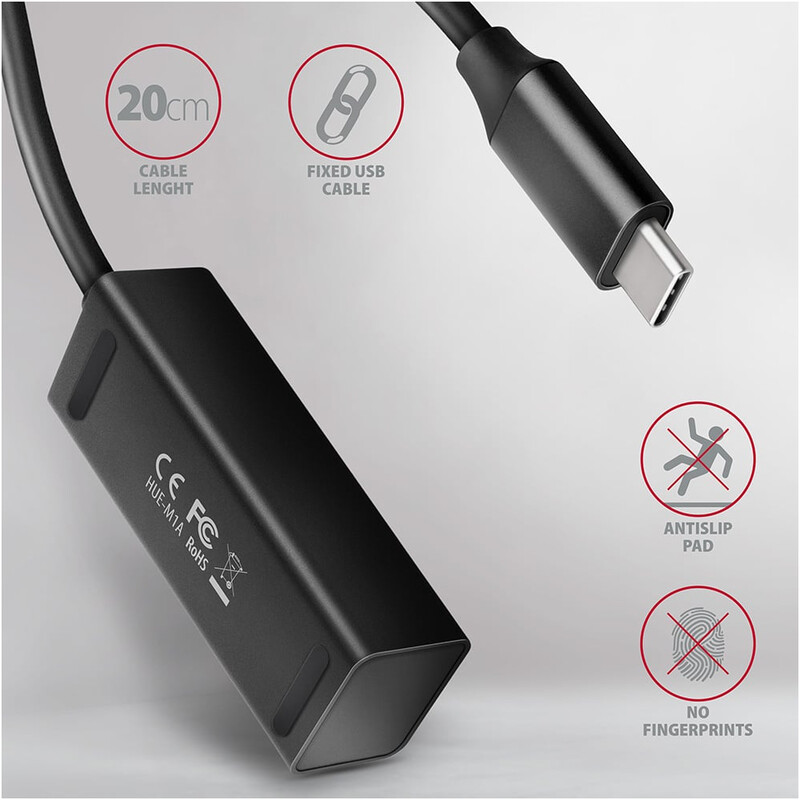 USB-хаб Axagon Mini hub SuperSpeed USB-C Black (HUE-M1C)
