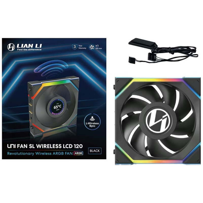Вентилятор Lian Li Uni Fan SL Wireless LCD 120 A-RGB Black (G99.12SLLCD1W1B.00)
