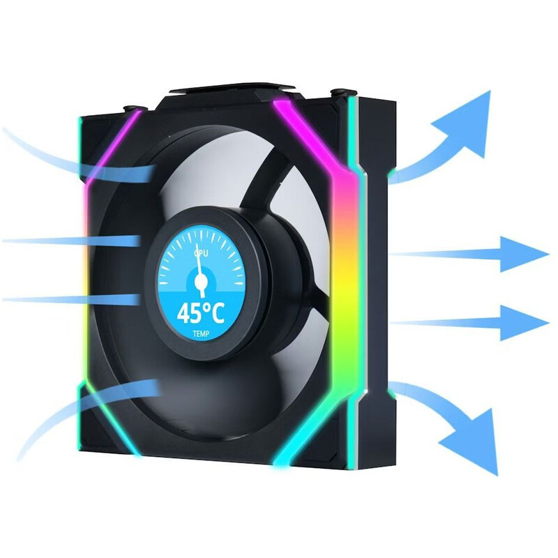 Вентилятор Lian Li Uni Fan SL Wireless LCD 120 A-RGB Black (G99.12SLLCD1W1B.00)