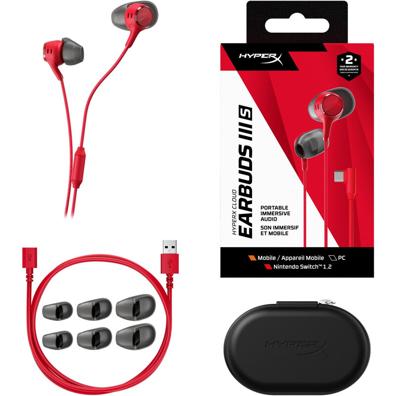 Гарнiтура HyperX Cloud Earbuds III S Red (BN7S2AA)