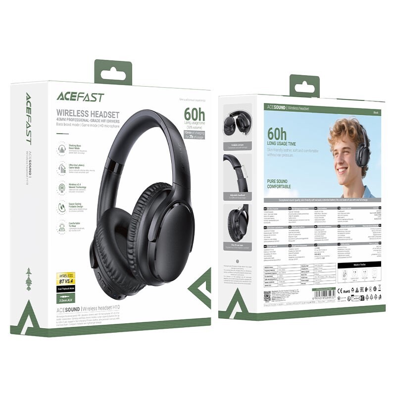 Bluetooth-гарнитура Acefast H10 Black