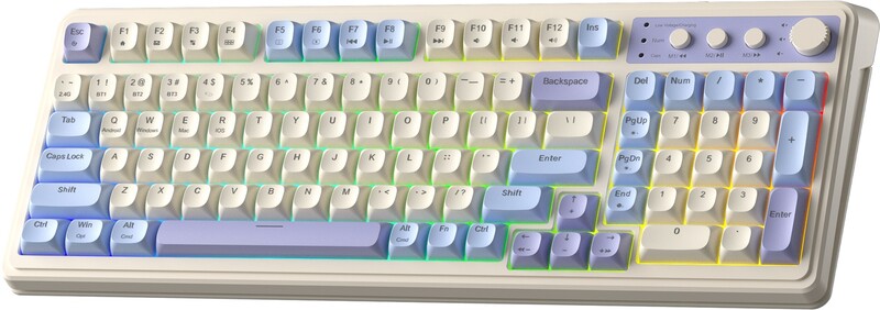 Клавиатура беспроводная Aula S99 White/Purple (6948391209906)