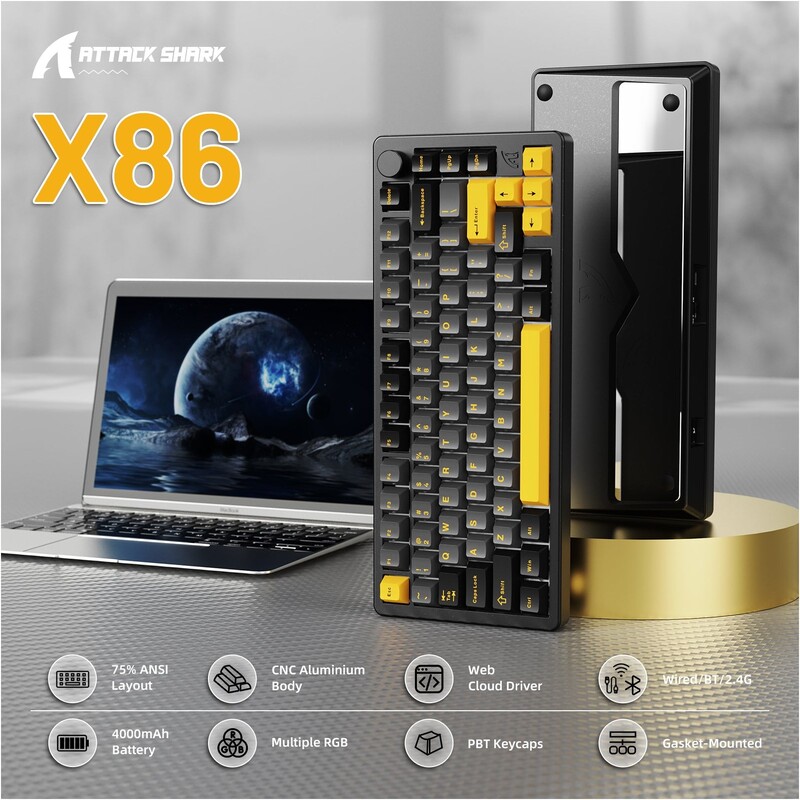 Клавіатура Attack Shark X86 Star Black (X86SB_AS)