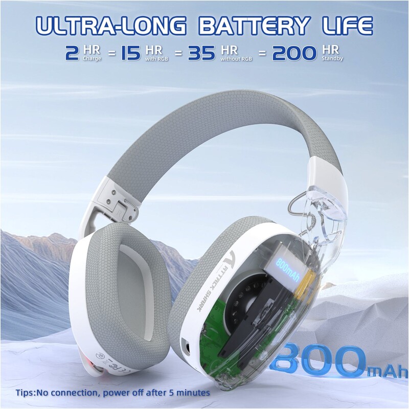 Bluetooth-гарнитура Attack Shark L90 Wireless White (L90W_AS)