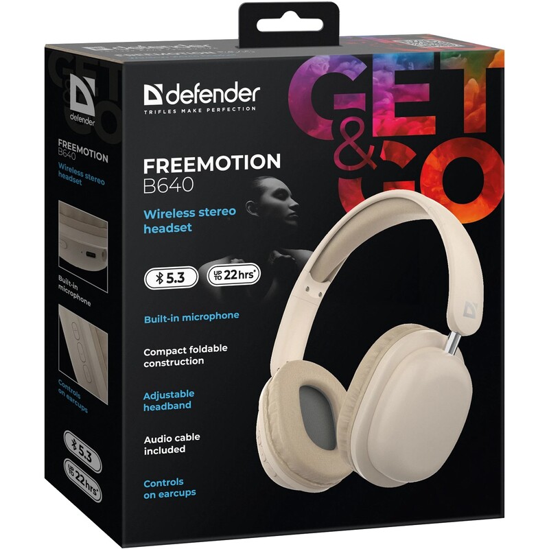 Bluetooth-гарнитура Defender FreeMotion B640 Beige (63642)