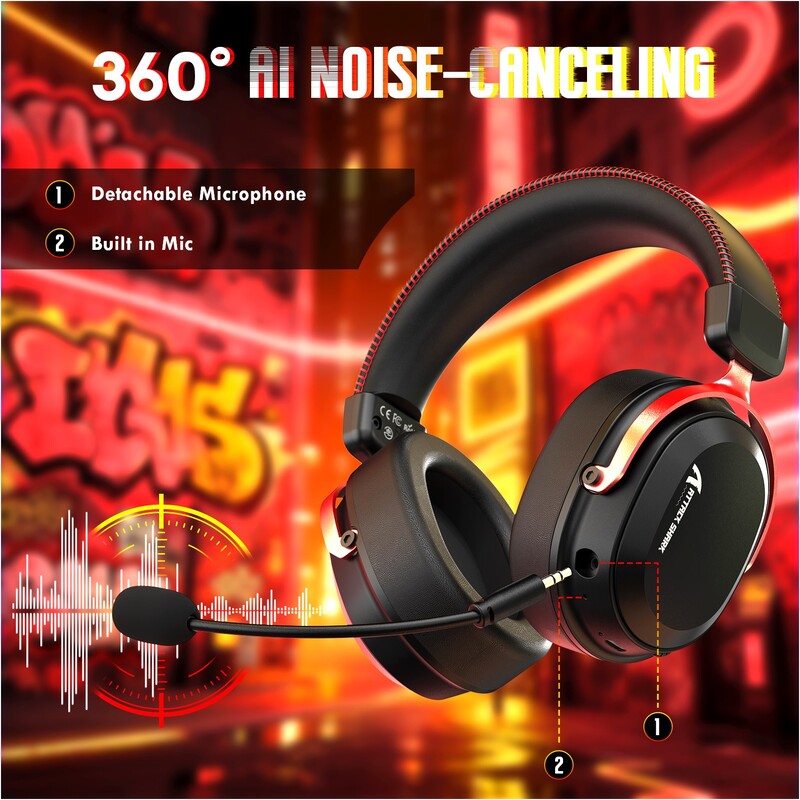 Bluetooth-гарнитура Attack Shark L30 Pro Wireless Black/Red (L30PROBR_AS)