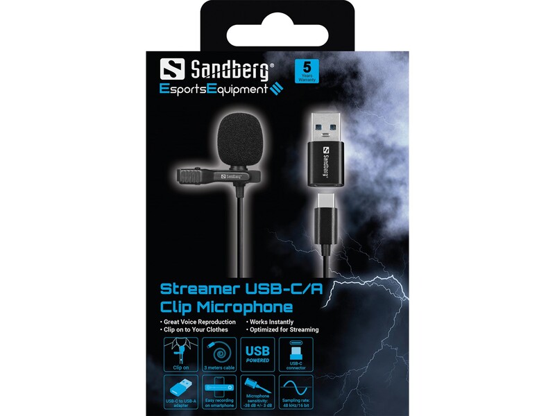 Микрофон Sandberg Streamer USB Clip (126-40)