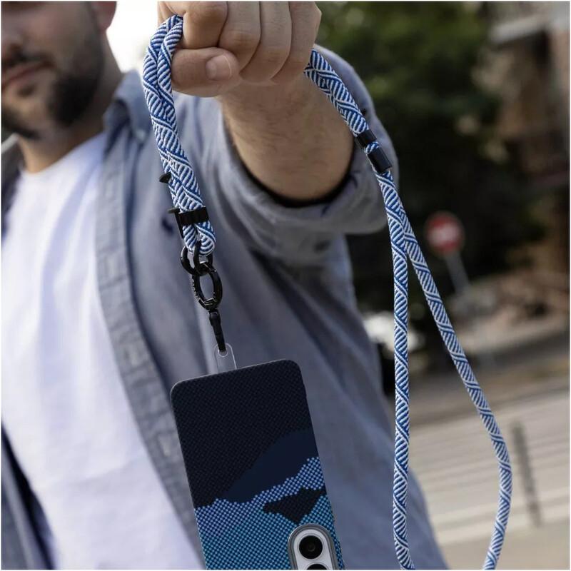 Ремінець для смартфона Proove Twist Line Cross-Body Strap Blue/White (PSBSUNOC1510)