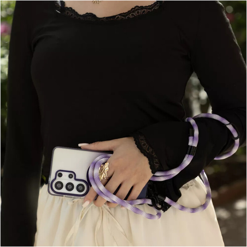 Ремінець для смартфона Proove Twist Spiral Cross-Body Strap Purple/White (PSBSUNSP1551)