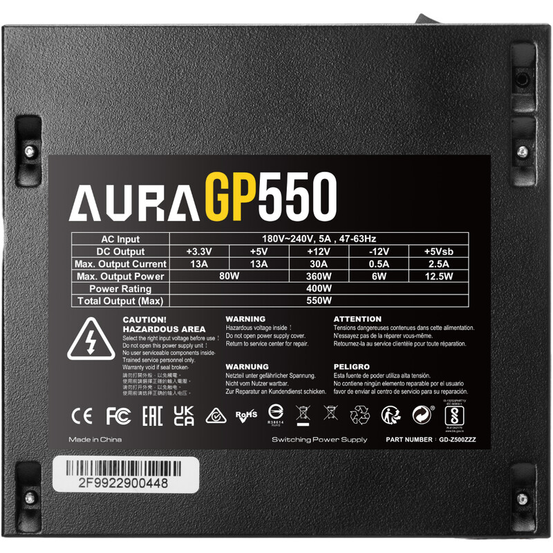 Блок живлення Gamdias Aura GP550 550W