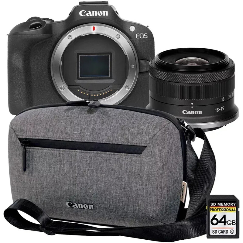 Цифровая фотокамера Canon EOS R100 + 18-45 IS STM Travel Kit (6052C074)