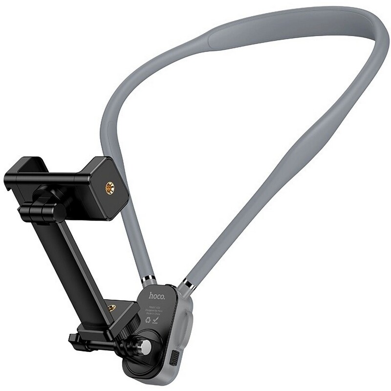 Держатель Hoco K30 Campo neck-hanging holder Black/Gray