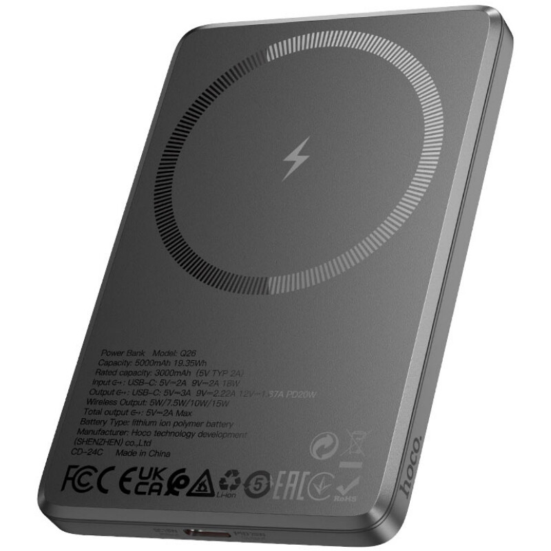 Универсальная мобильная батарея Hoco Q26 Joy PD20W Metal Gray (6942007624039)