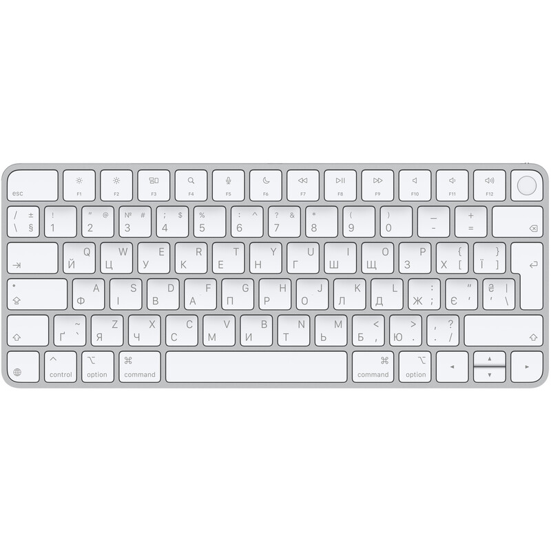 Клавiатура бездротова Apple Magic Keyboard with Touch ID Bluetooth/USB-C UA White (MXCK3UA/A)