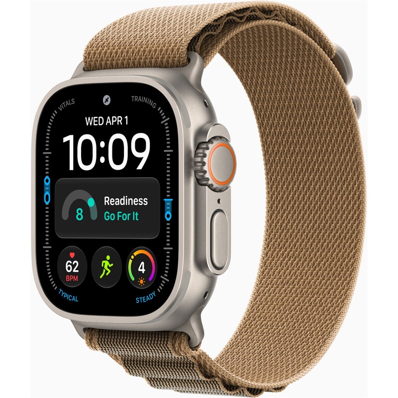 Смарт-часы Apple Watch Ultra 4 GPS + Cellular 49mm Natural Titanium Case with Desert Alpine Loop - Large (MJAG4QI/A)