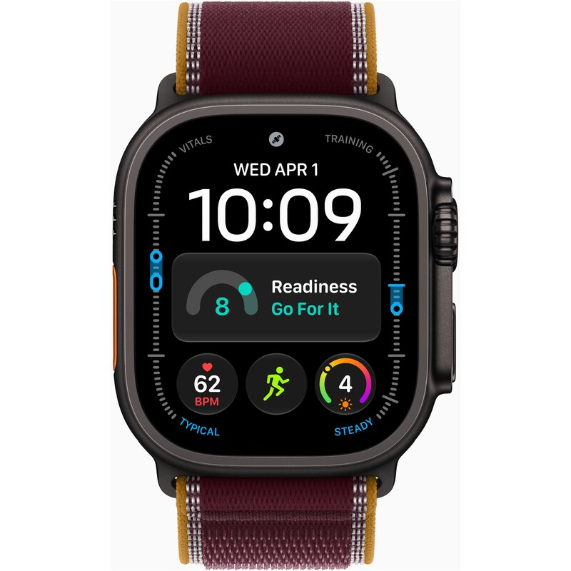 Смарт-годинник Apple Watch Ultra 4 GPS + Cellular 49mm Black Titanium Case with Burgundy Trail Loop - M/L (MJC44QI/A)
